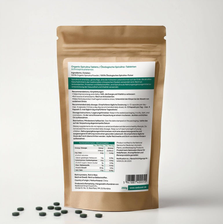 Spirulina Ökologische Tabletten 250g